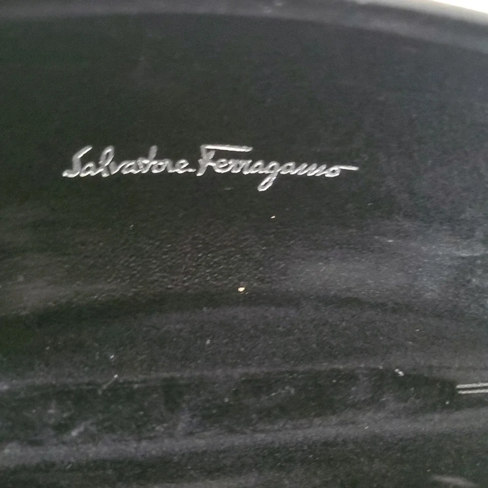 Salvatore Ferragamo Black Textured Hardshell Sunglasses Eyeglasses Case